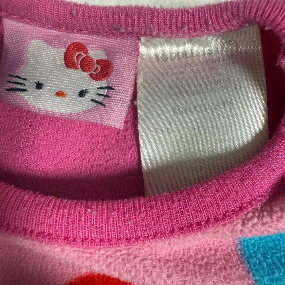 Sanrio Hello Kitty Girls Pink Fleece Pajama Set 2 Piece Size 4T Long Sleeve Pant